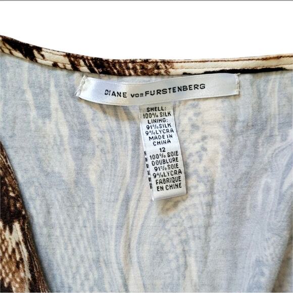 Diane von Furstenberg Leopard Print Brown Dress | Size 12 - Picture 5 of 5